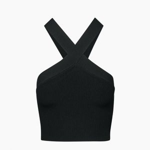 Aritzia Sculpt knit crisscross cropped tank top